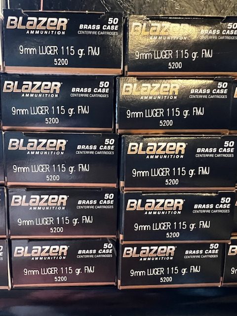 Blazer Ammunition, Blazer Brass, 9MM, 115 Grain, Full Metal Jacket ...